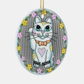 Ornement de chats à chance blanc (Droite)