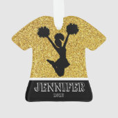 Ornement de Cheerleader Gold & Black personnalisé (dos)