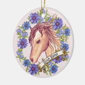 Ornement de cheval Blue Daisy (Gauche)