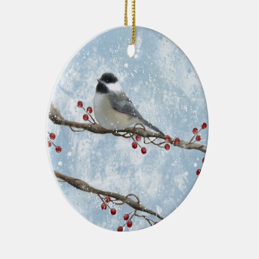 Ornement de Chickadee d'hiver (Droite)