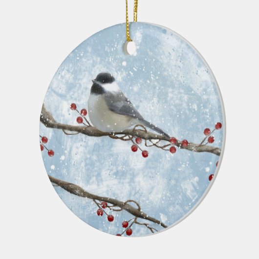Ornement de Chickadee d'hiver (Gauche)