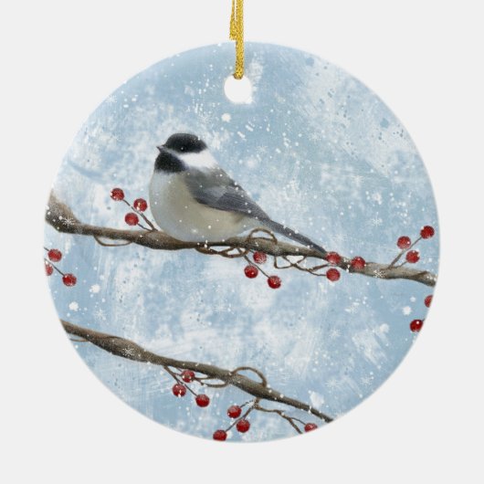 Ornement de Chickadee d'hiver (Dos)