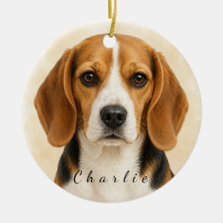 Ornement de chien Beagle personnalisé avec nom per