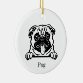 ornement de chien carlin (Droite)