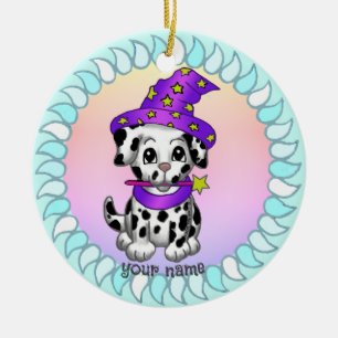 Ornement de chien chiot sorcier