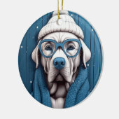 Ornement de chien Cool d'hiver (Gauche)