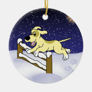 Ornement de chien d'agilité de Noël de bande