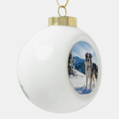Ornement de chien dans la neige (Gauche)