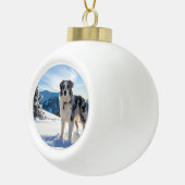 Ornement de chien dans la neige (Droite)