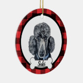 Ornement de chien de caniche noir (Droite)