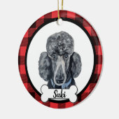 Ornement de chien de caniche noir (Gauche)