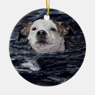 Ornement de chien de natation - "détermination "