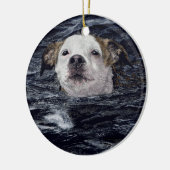 Ornement de chien de natation - "détermination " (Gauche)