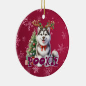 Ornement de chien de Noël Husky personnalisé (Droite)