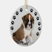 Ornement de chien de Noël - Pawprints (Droite)