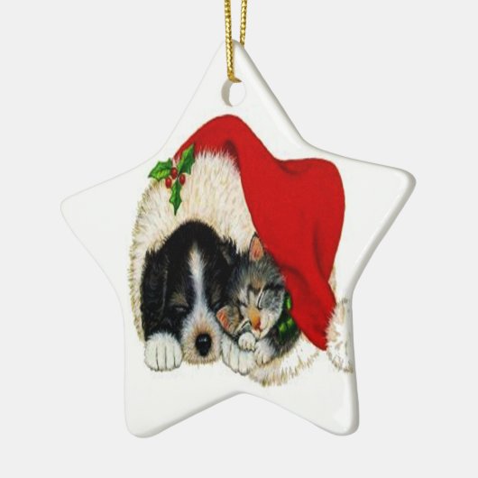 Ornement de chien et de chat de Noël (Gauche)