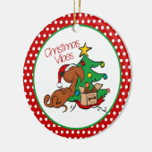 Ornement de chien teckel pour Noël (Gauche)