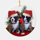 Ornement de chiots de boxeur de Noël (Dos)