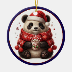 Ornement de chocolat chaud Panda Noël mignon