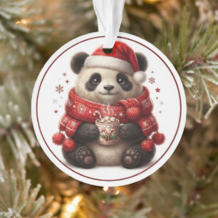 Ornement de chocolat chaud Panda Noël mignon