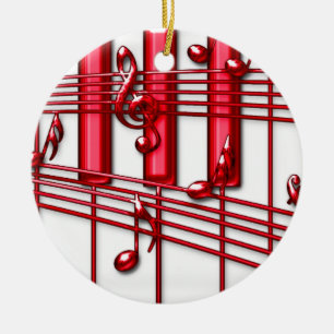 Ornement de clavier de piano rouge