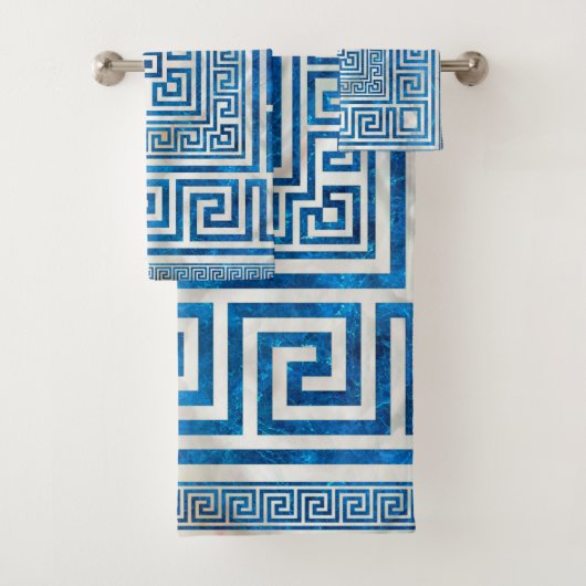 Ornement de clé grecque - Mander grec - Marbre ble (En situation)