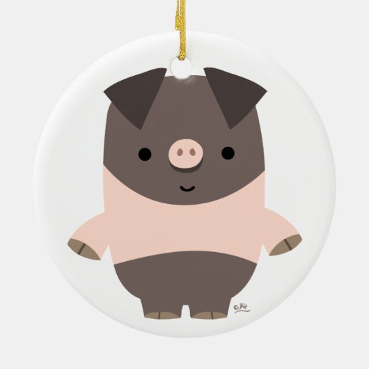 Ornement de cochon de dessin mignon (Dos)