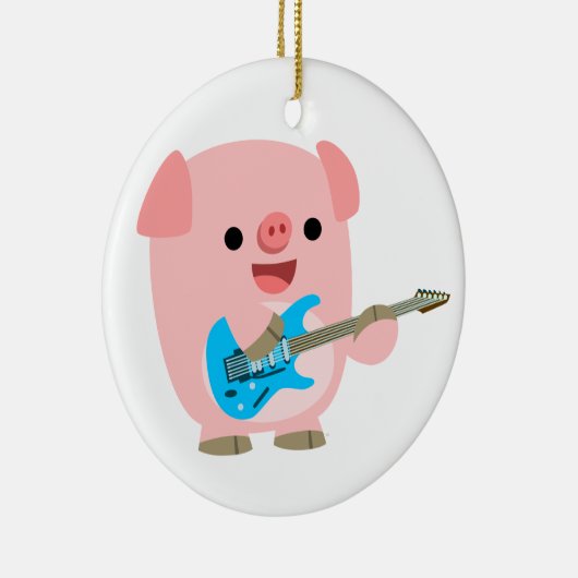 Ornement de cochon de dessin mignon de Rockin (Droite)