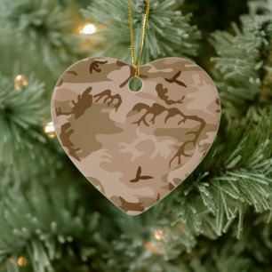 Ornement de cœur camouflage sable du désert