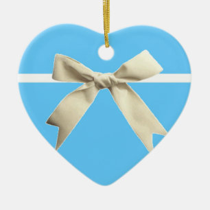 Ornement de coeur de boîte bleue
