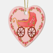 Ornement de cœur de buggy de bébé fille (Gauche)
