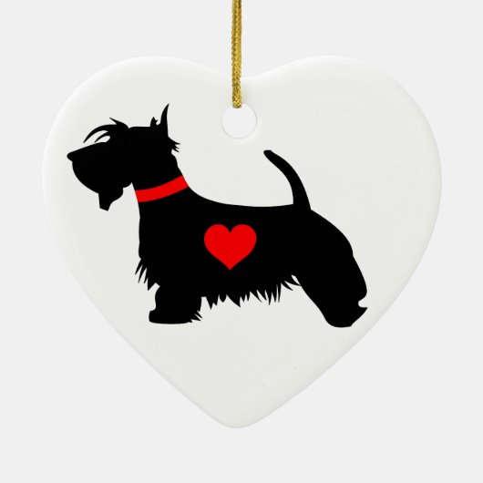 Ornement de coeur de chien de Scottie (Dos)