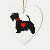 Ornement de coeur de chien de Scottie (Gauche)