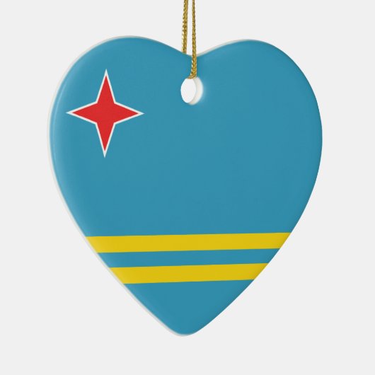 Ornement de coeur de drapeau d'Aruba (Droite)