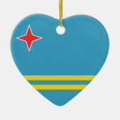 Ornement de coeur de drapeau d'Aruba (Devant)