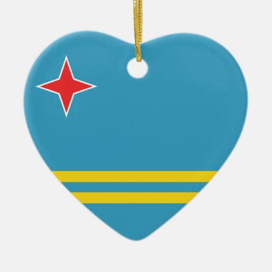 Ornement de coeur de drapeau d'Aruba (Devant)