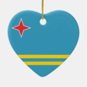 Ornement de coeur de drapeau d'Aruba (Dos)