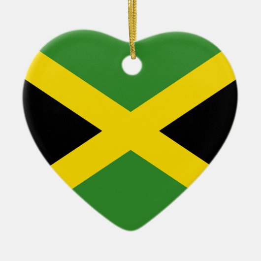 Ornement de coeur de drapeau de la Jamaïque (Devant)