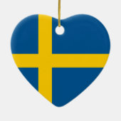 Ornement de coeur de drapeau de la Suède (Dos)
