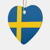 Ornement de coeur de drapeau de la Suède (Gauche)
