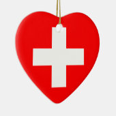 Ornement de coeur de drapeau de la Suisse (Droite)