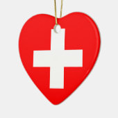 Ornement de coeur de drapeau de la Suisse (Gauche)
