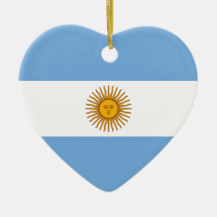 Ornement de coeur de drapeau de l'Argentine