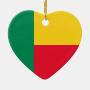 Ornement de coeur de drapeau du Bénin