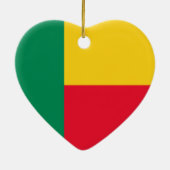 Ornement de coeur de drapeau du Bénin (Dos)