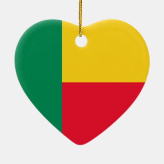 Ornement de coeur de drapeau du Bénin (Dos)
