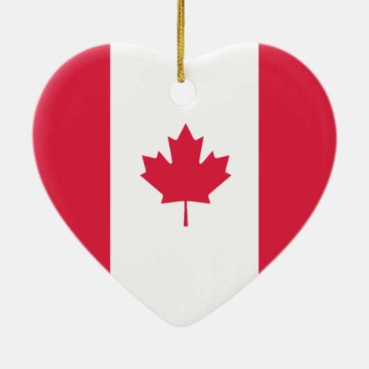 Ornement de coeur de drapeau du Canada et de (Dos)