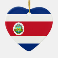 Ornement de coeur de drapeau du Costa Rica