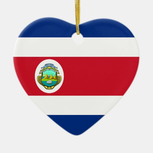 Ornement de coeur de drapeau du Costa Rica (Devant)