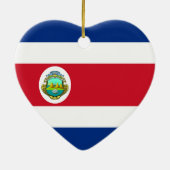 Ornement de coeur de drapeau du Costa Rica (Dos)